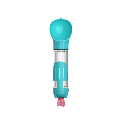 3-in-1 Dog Travel Bottle – Water, Food & Waste Bag Dispenser (Leak-Proof & Portable)