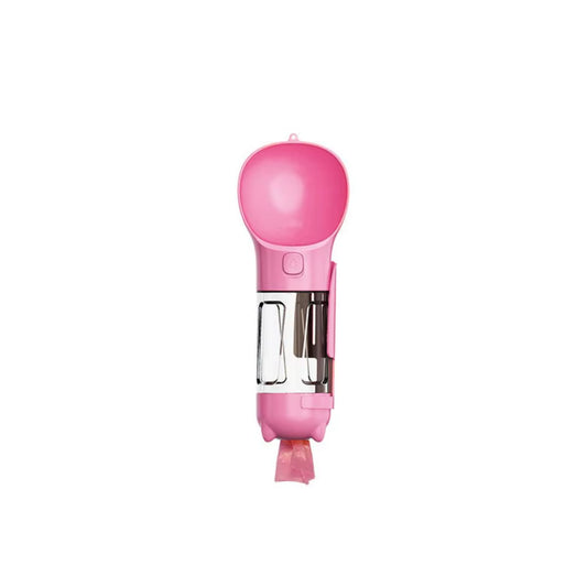 3-in-1 Dog Travel Bottle – Water, Food & Waste Bag Dispenser (Leak-Proof & Portable)