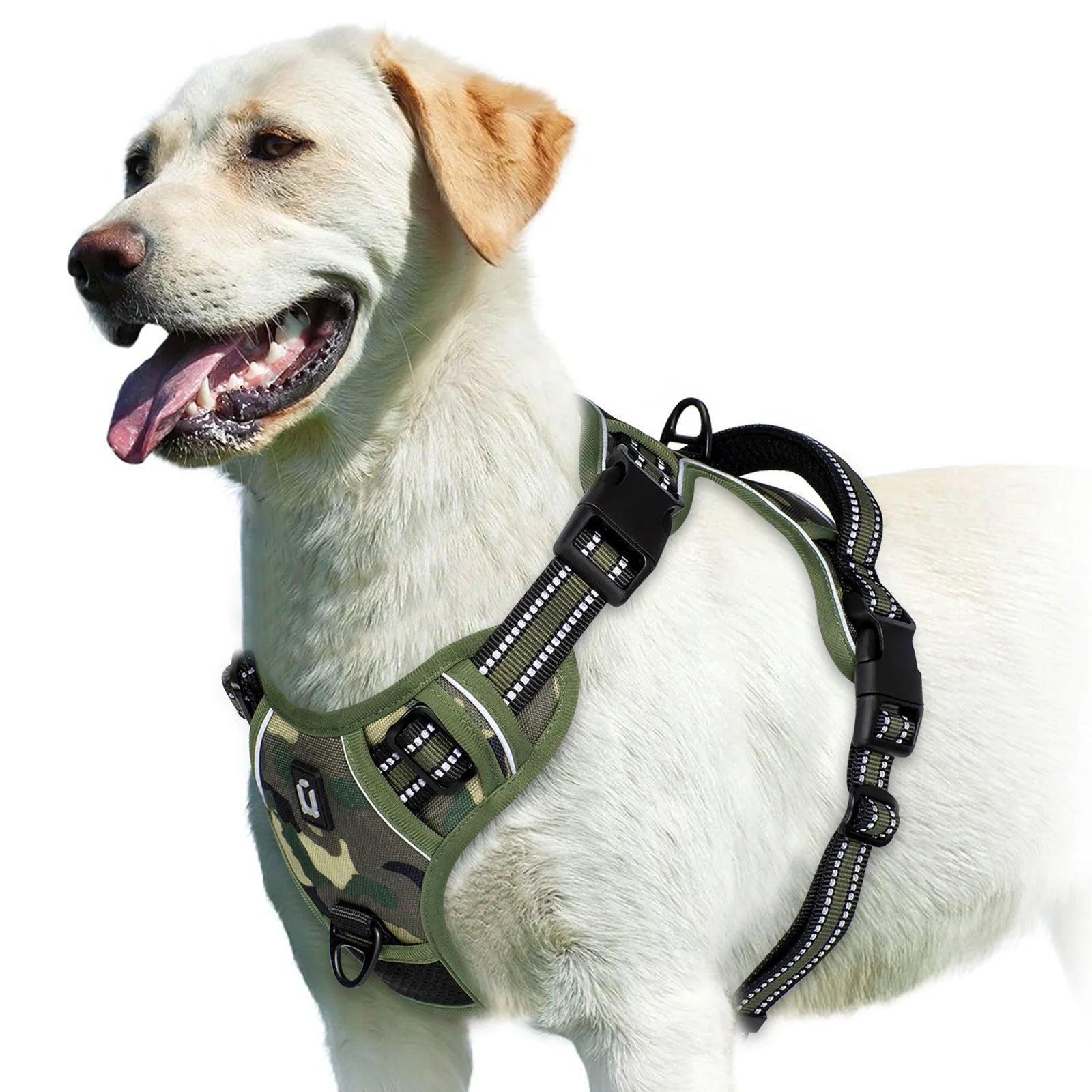 No-Pull Dog Harness – Adjustable Padded Vest with Reflective Straps & Easy Control Handle