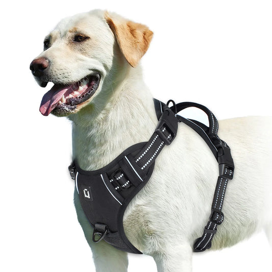 No-Pull Dog Harness – Adjustable Padded Vest with Reflective Straps & Easy Control Handle