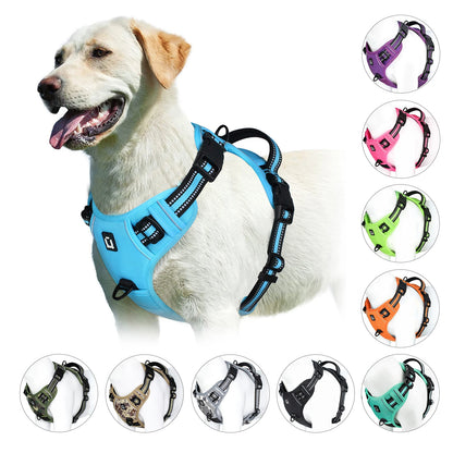 No-Pull Dog Harness – Adjustable Padded Vest with Reflective Straps & Easy Control Handle